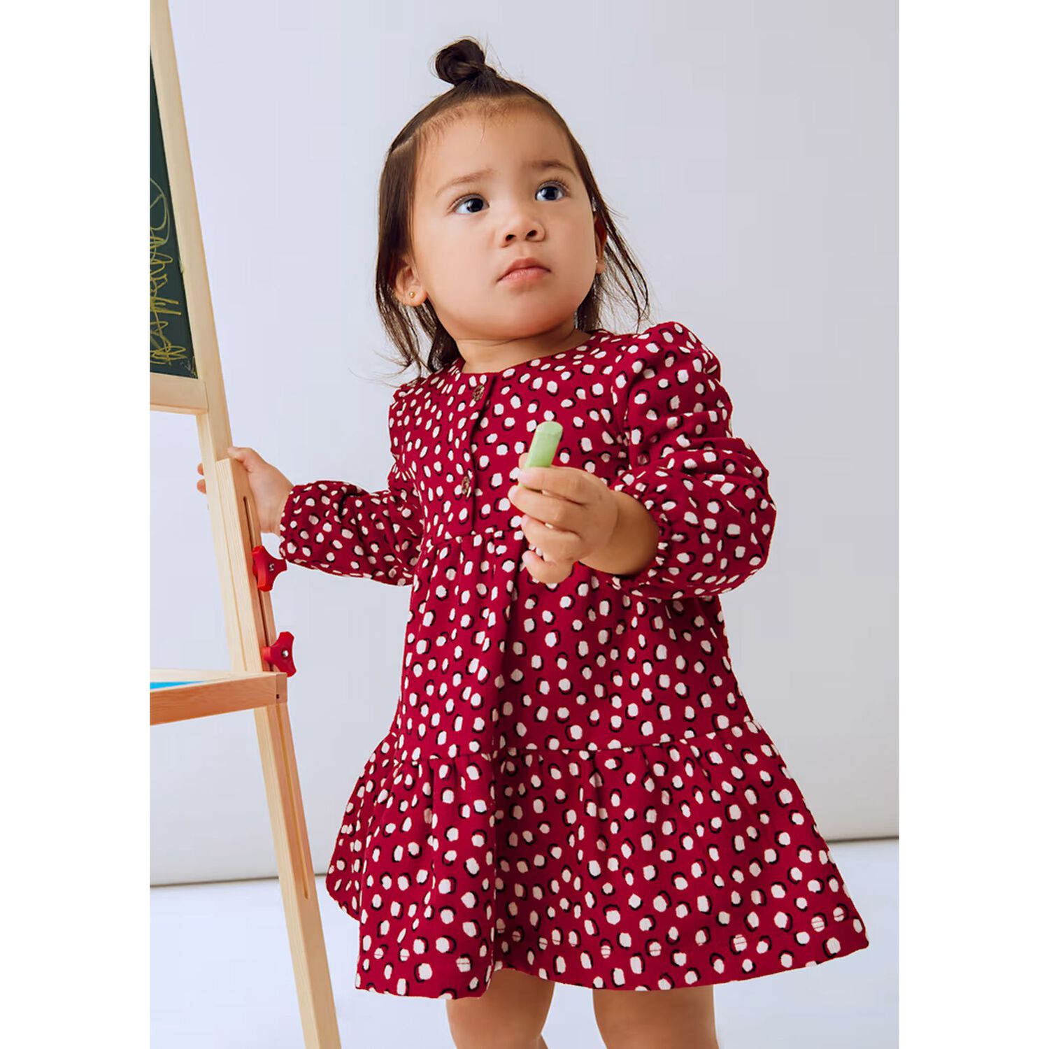 Younger Girls Red Cheetah Dress, 1, hi-res image number null
