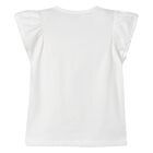 Girls Ivory Cotton Floral Print T-Shirt, 3, hi-res