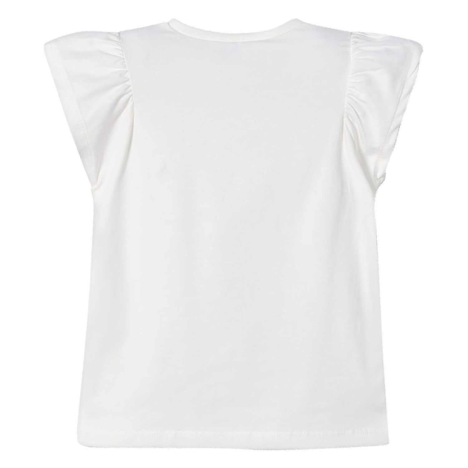 Girls Ivory Cotton Floral Print T-Shirt, 3, hi-res