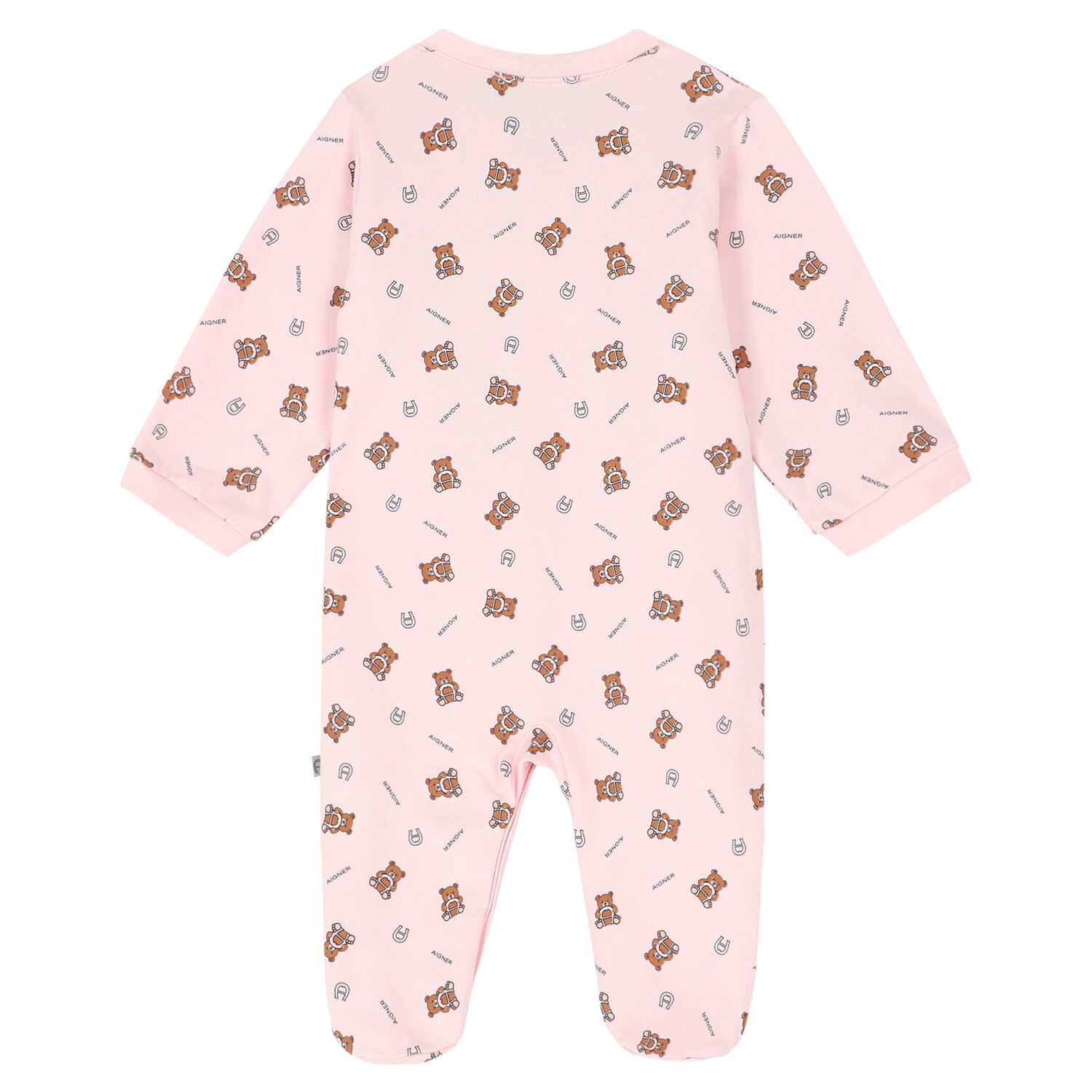 Baby Girls Pink Teddy Logo Babygrow, 3, hi-res