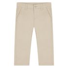 Younger Boys Beige Chino Trousers, 1, hi-res