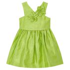 Girls Green Flower Dress, 1, hi-res