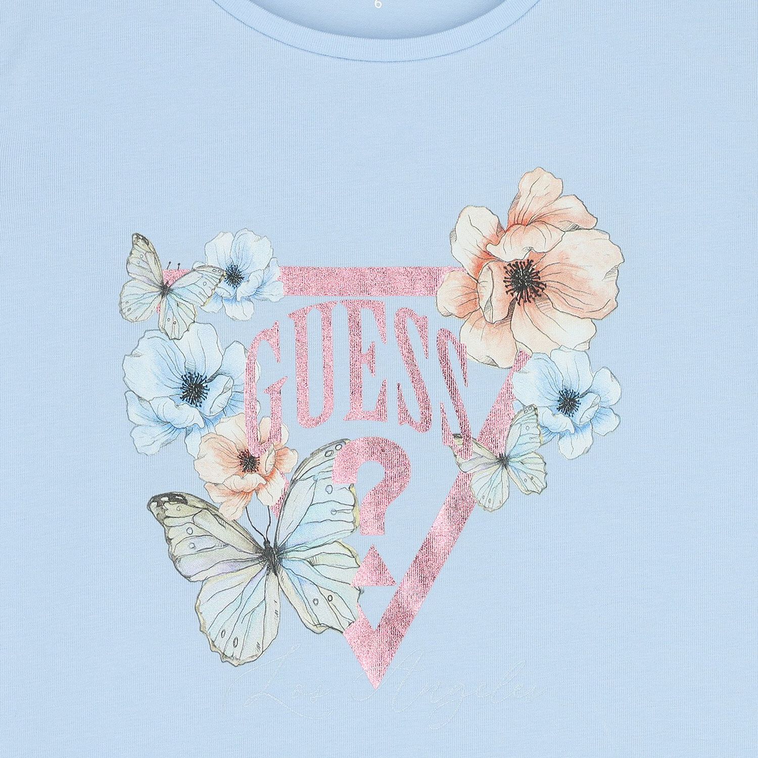 Girls Blue Logo Floral T-Shirt, 1, hi-res