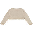 Baby Girls Gold Bolero Cardigan, 1, hi-res