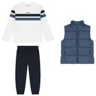 Boy Blue & White Tracksuit Set ( 3 Piece ), 1, hi-res