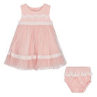 Baby Girls Pink Tulle Dress Set, 1, hi-res