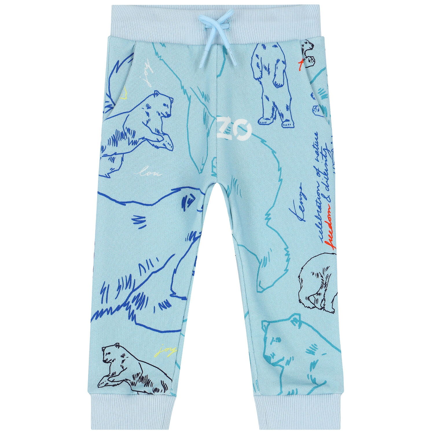 Younger Boys Blue Logo Joggers, 1, hi-res image number null