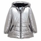 Girls Silver Puffer Jacket, 1, hi-res