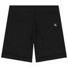 Boys Black Logo Shorts, 1, hi-res