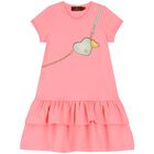 Girls Pink Logo Bag Dress, 3, hi-res