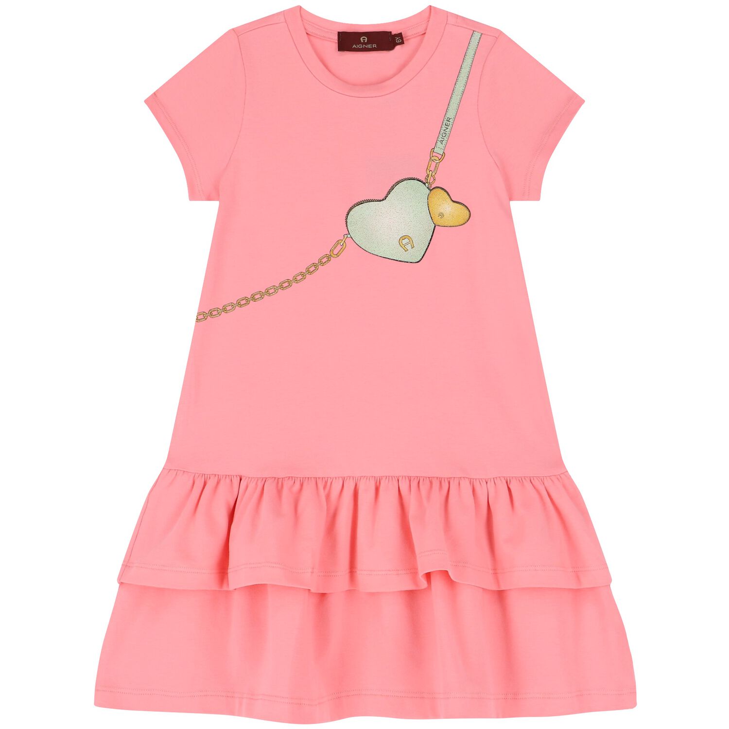 Girls Pink Logo Bag Dress, 3, hi-res