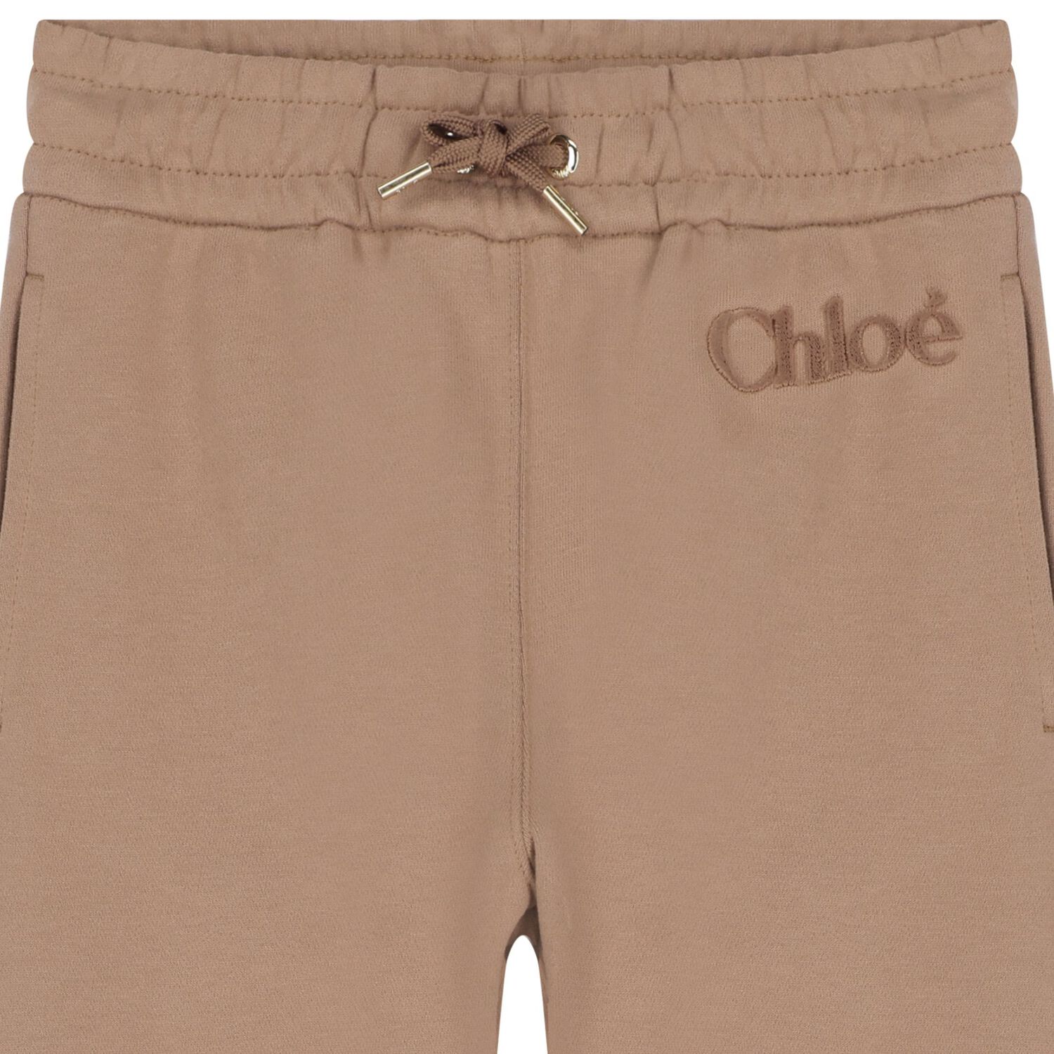 Girls Beige Logo Joggers, 1, hi-res image number null