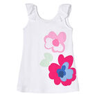 Girls White A-Line Dress, 2, hi-res