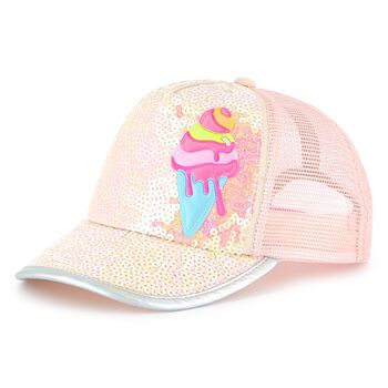 Girls Pink Embellished Ice Cream Cap