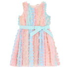 Girls Rainbow Floral Tulle Dress, 1, hi-res