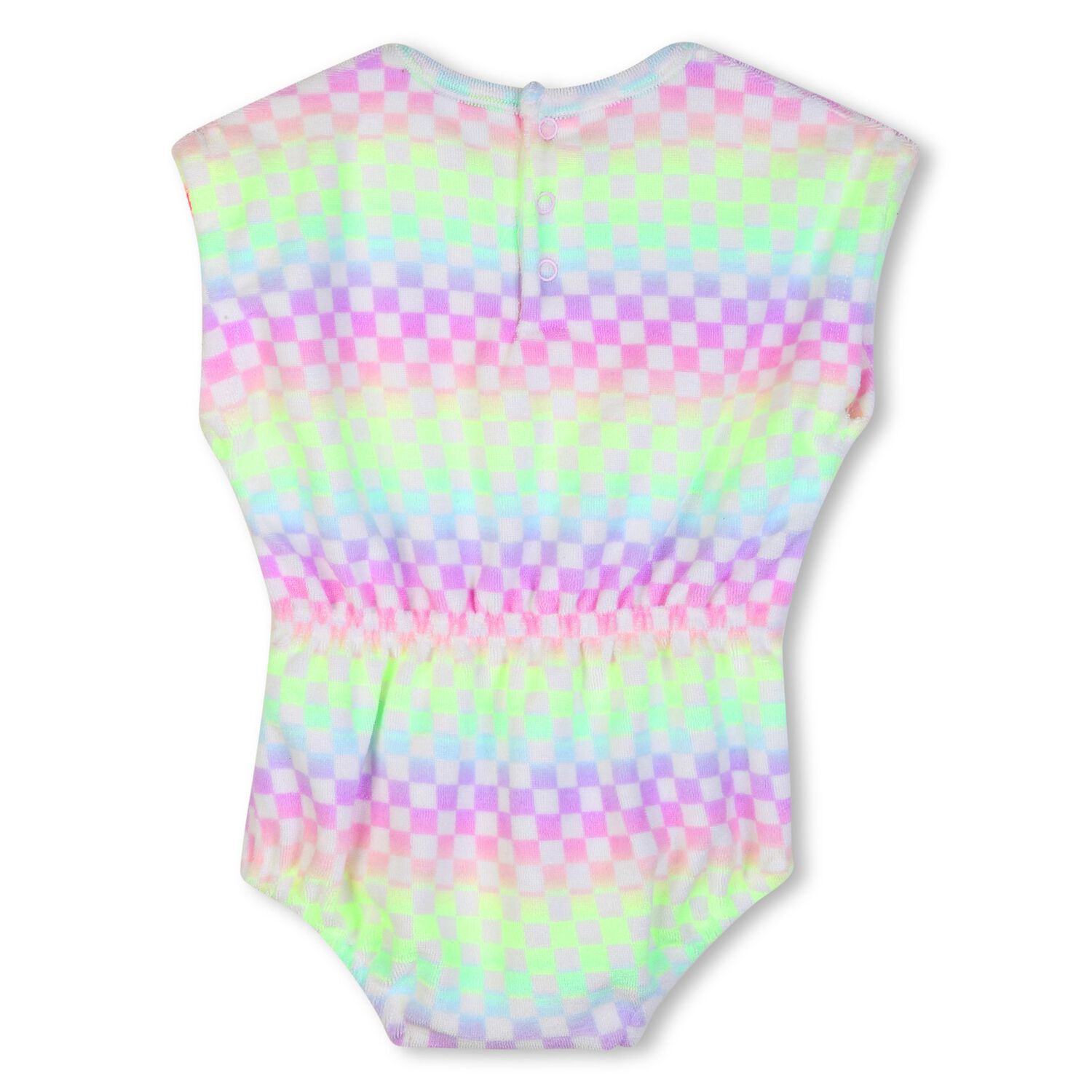 Younger Girls Multi-Coloured Checkered Playsuit, 1, hi-res