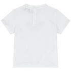 Younger Boys White Logo T-Shirt, 2, hi-res