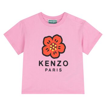 Younger Girls Pink Boke Flower T-Shirt