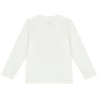 Younger Girls Ivory Rainbow Logo Long Sleeve Top, 2, hi-res