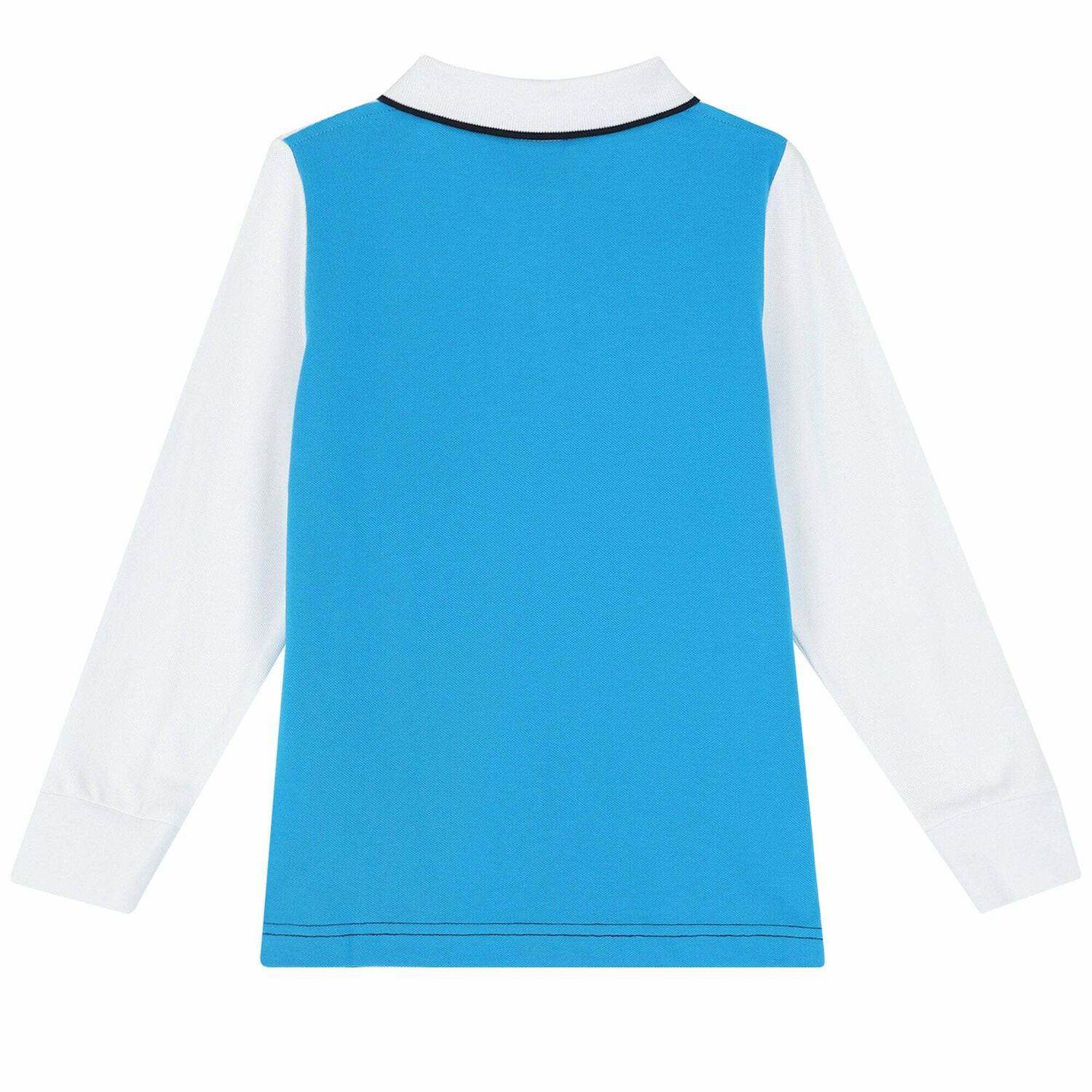 Boys White, Navy, Grey & Blue Logo Polo Shirt, 1, hi-res