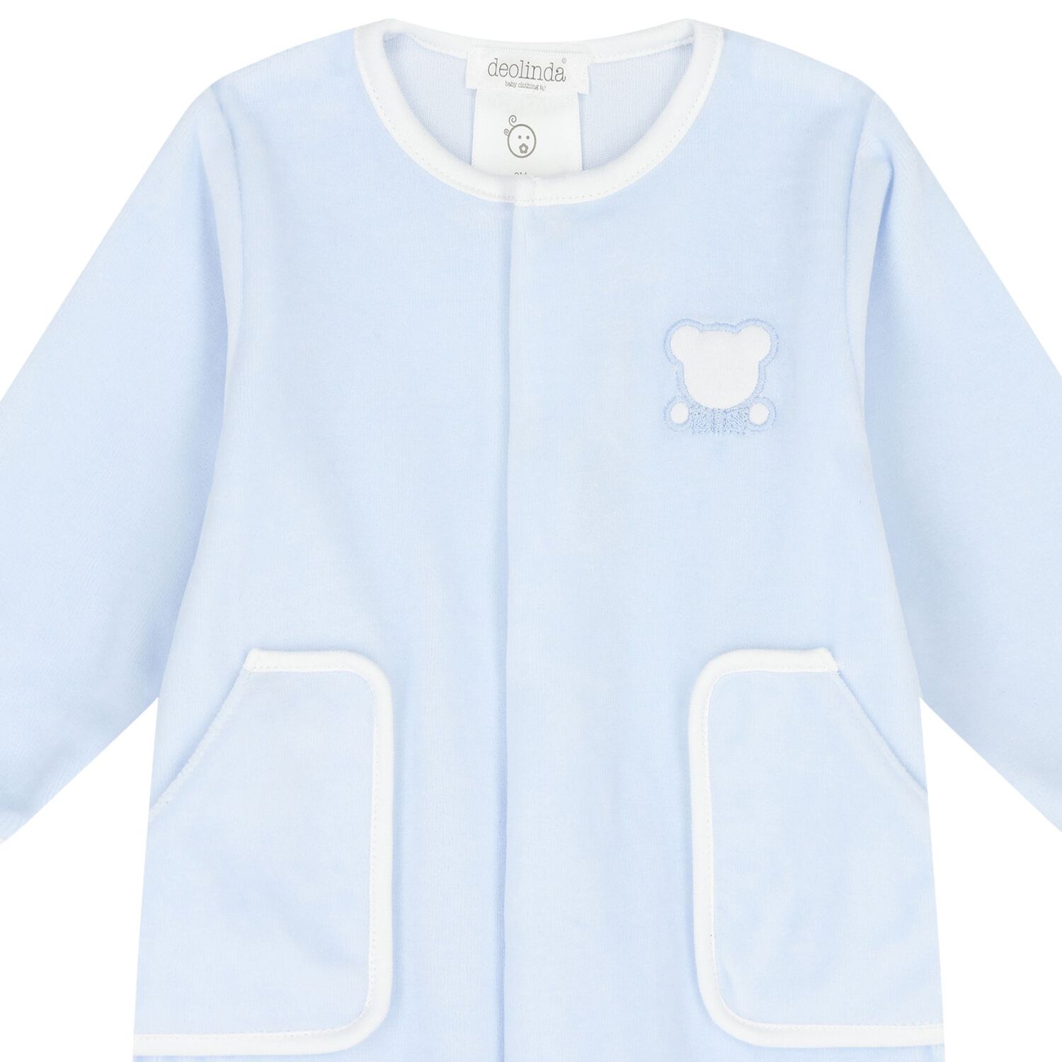 Baby Boys Blue Teddy Bear Babygrow, 1, hi-res