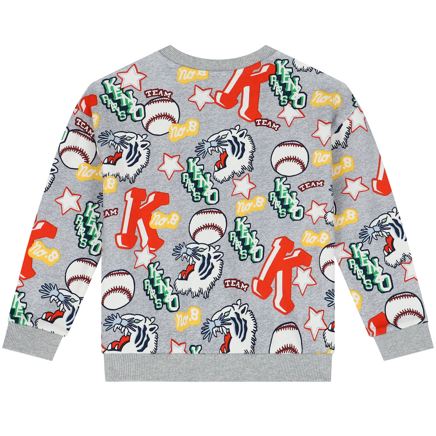 Boys Grey Varsity Tiger Logo Sweatshirt, 1, hi-res image number null