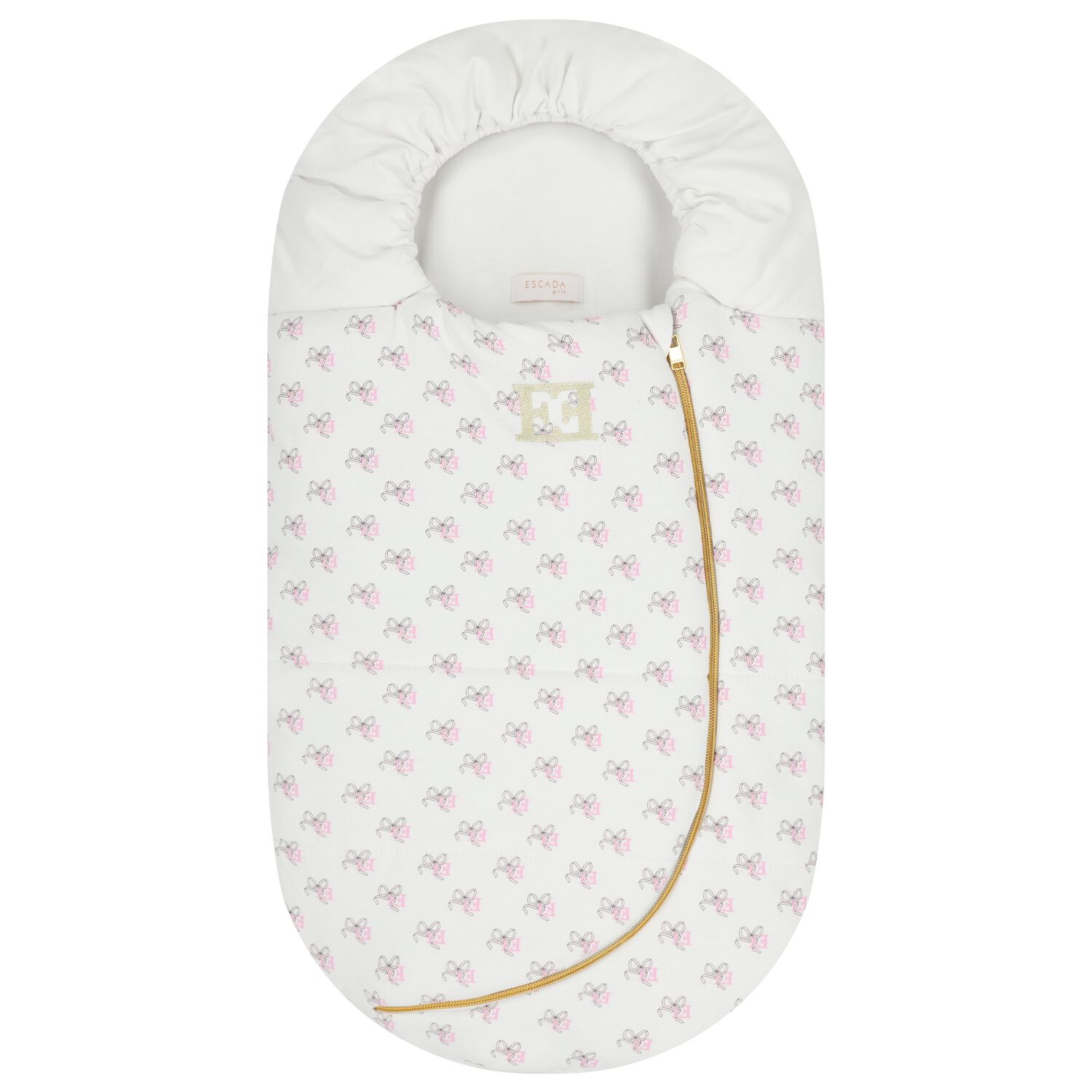 Baby Girls White Logo Bow Nest, 1, hi-res