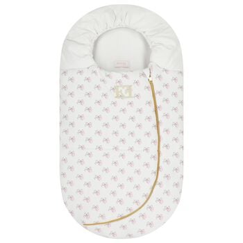 Baby Girls White Logo Bow Nest