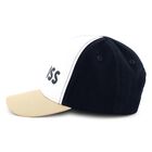 Baby Boys White, Navy Blue & Beige Logo Cap, 1, hi-res