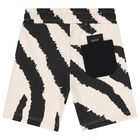Boys Black & Ivory Zebra Shorts, 1, hi-res