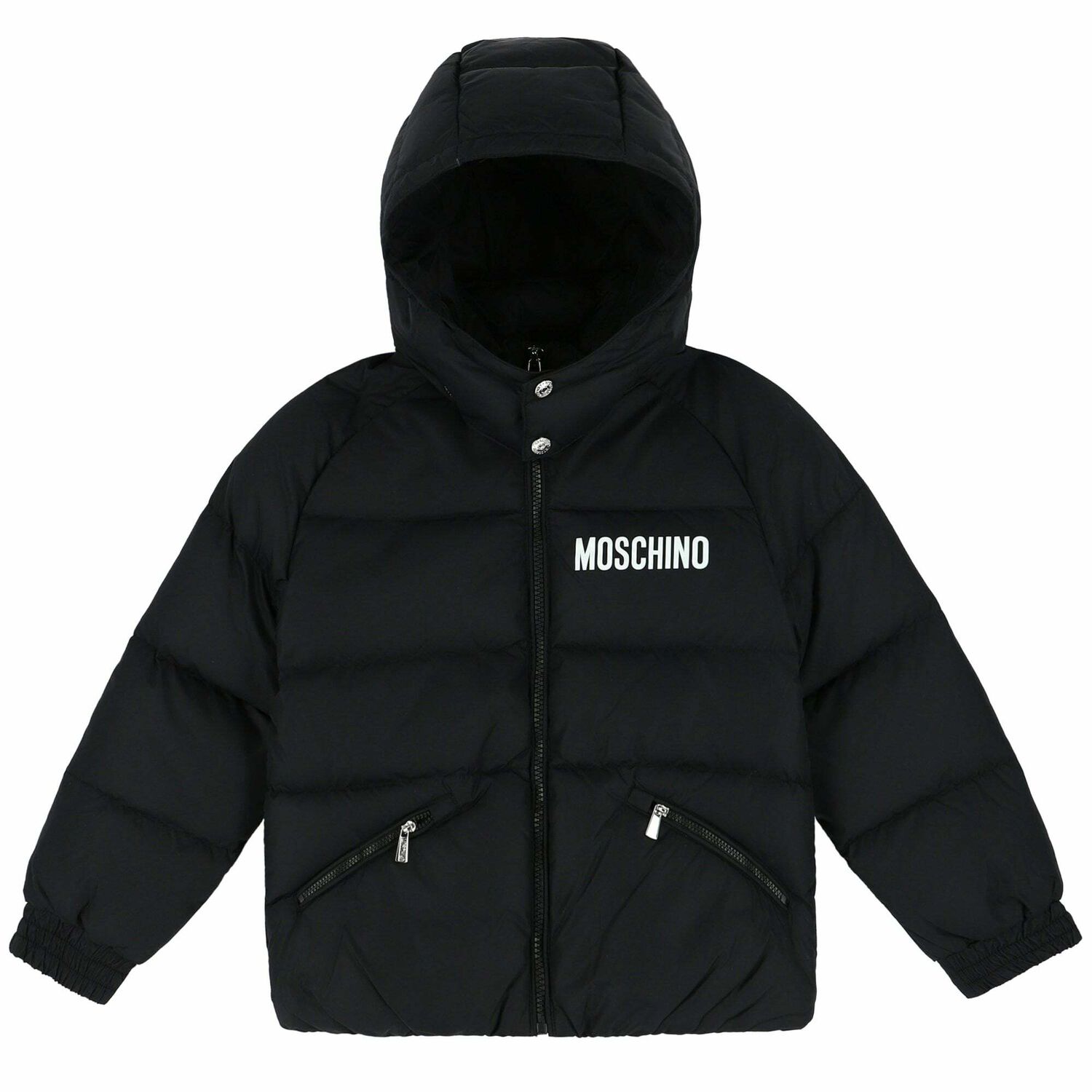 Black Padded Logo Jacket, 1, hi-res