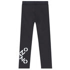 Girls Grey Logo Leggings, 1, hi-res