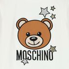 Girls Ivory Long Sleeved Logo Top, 1, hi-res