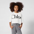Girls Mini Me White logo T-Shirt, 1, hi-res