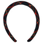 Girls Navy Blue, Green & Red Tartan Headband, 1, hi-res