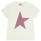 Girls Ivory Star T-Shirt, 1, hi-res