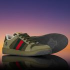 Green Web Striped Logo Trainers, 1, hi-res