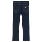 Girls Blue Logo Denim Jeans, 1, hi-res