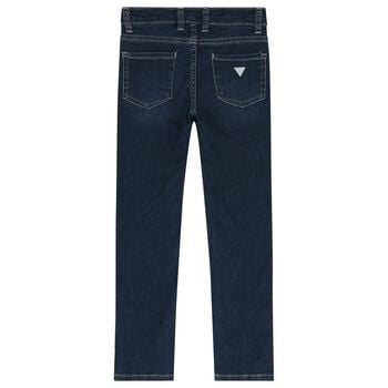 Girls Blue Logo Denim Jeans