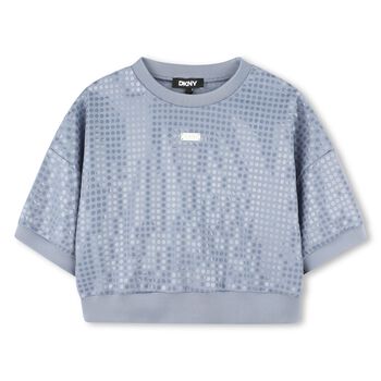 Girls Blue Sequin Sweatshirt