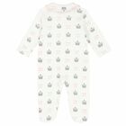 Baby Girls White & Pink Babygrow, 1, hi-res