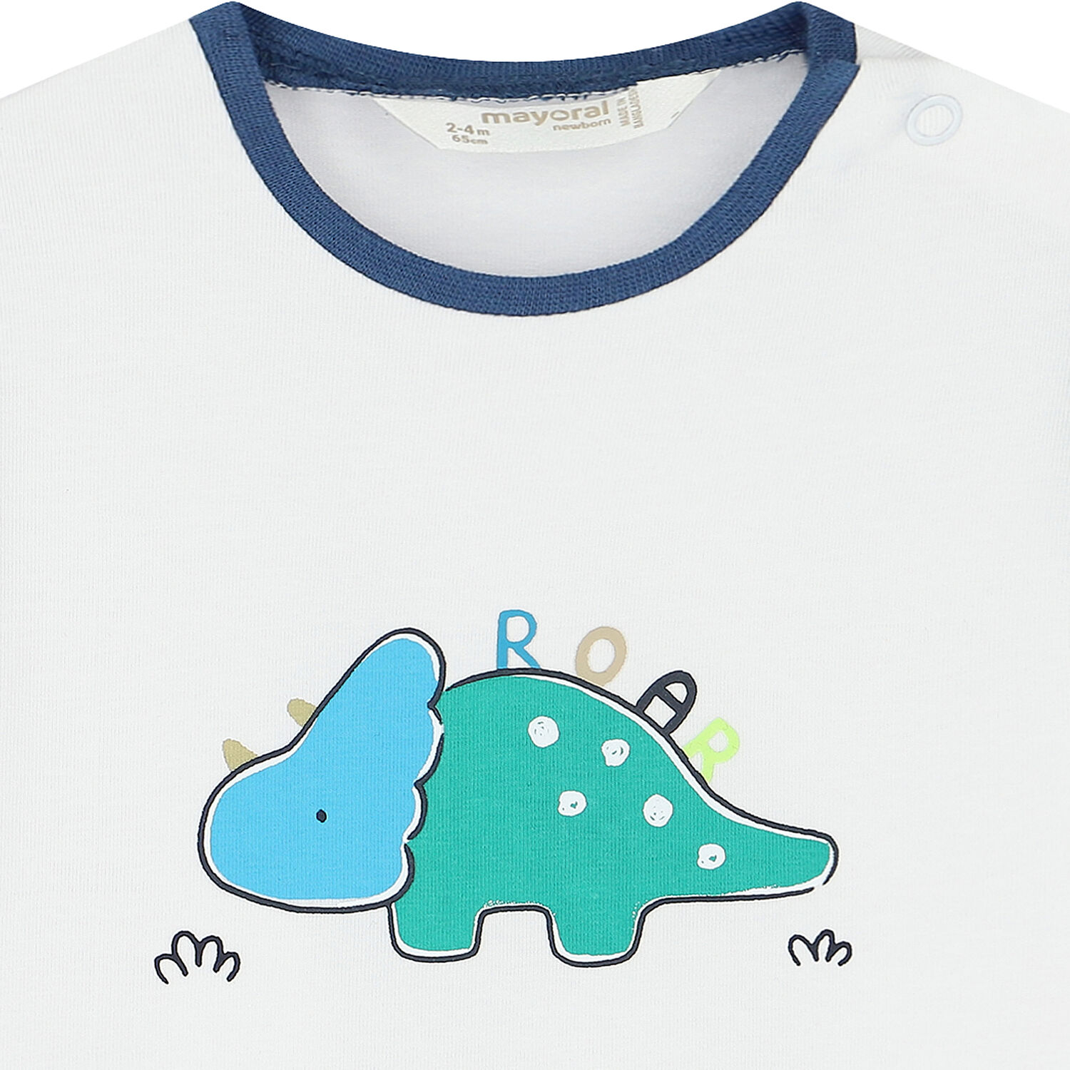 Baby Boys White & Blue Dinosaur T-Shirts (2 Pack), 1, hi-res image number null