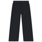 Girls Navy Blue Logo Wide Leg Joggers, 1, hi-res