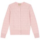 Girls Pink Logo Cardigan, 1, hi-res