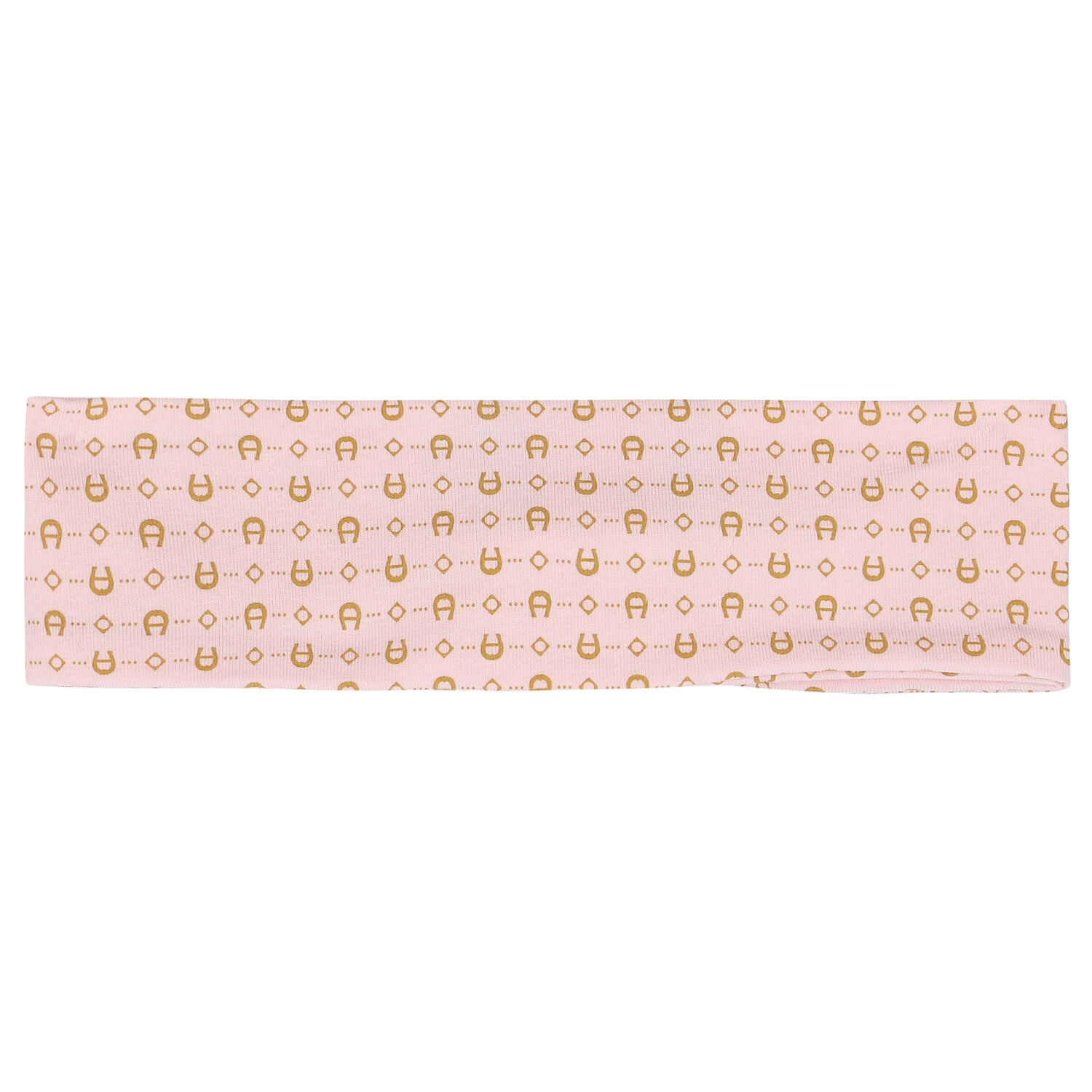 Baby Girls Pink & Gold Pima Cotton Logo Headband, 2, hi-res