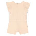 Younger Girls Pink Logo Playsuit, 1, hi-res