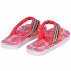 Girls Pink & White Glitter Flip Flops, 1, hi-res