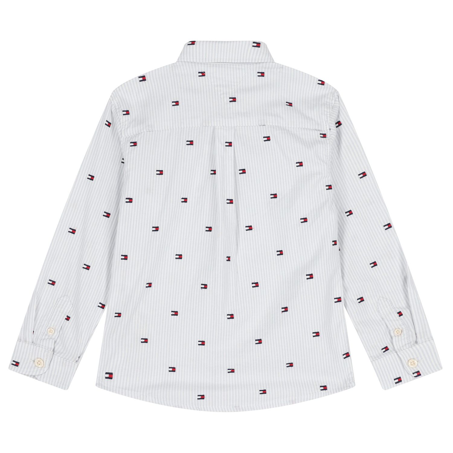 Boys Blue Logo Striped Shirt, 1, hi-res