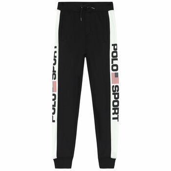 Older Boys Black & White Logo Joggers