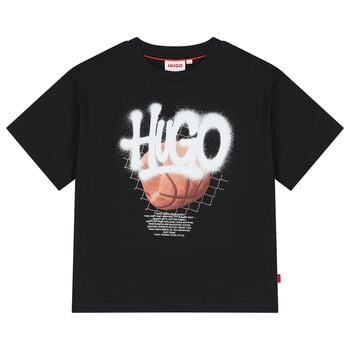Boys Black Basketball Logo T-Shirt